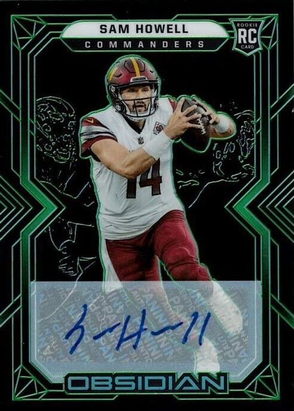 Sam Howell 2022 Obsidian #106 Rookie Autographs - Electric Etch Green /50 Rookie SGC 10