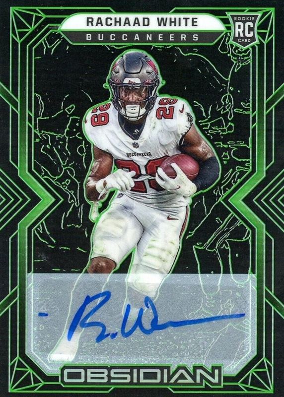 Rachaad White 2022 Obsidian #163 Rookie Autographs - Electric Etch Green /50 Rookie SGC 10