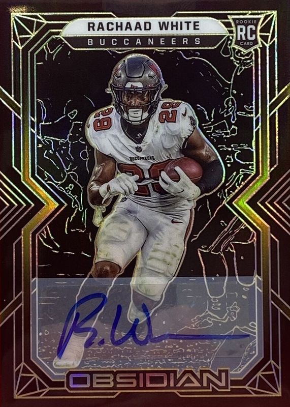 Rachaad White 2022 Obsidian #163 Rookie Autographs - Electric Etch Yellow /25 RAW