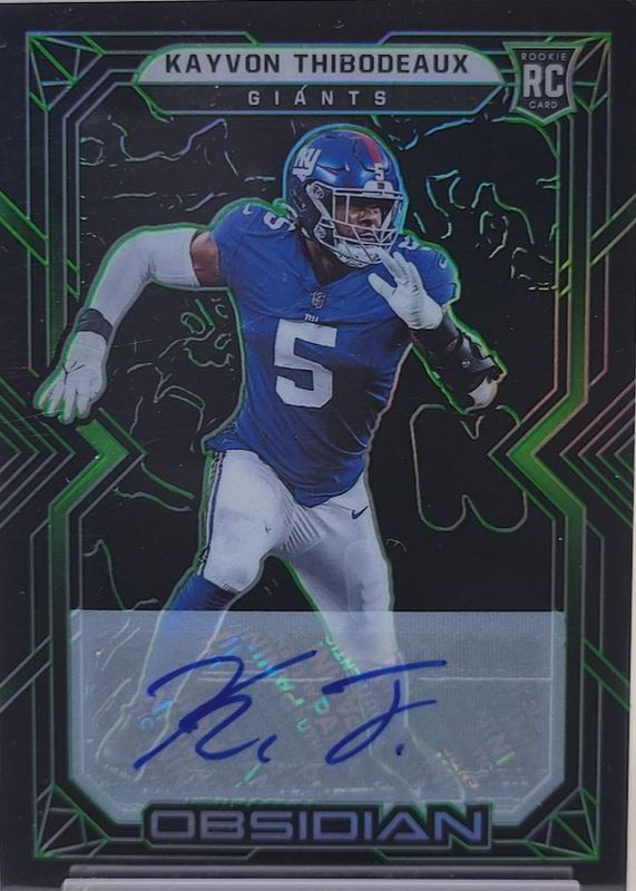 Kayvon Thibodeaux 2022 Obsidian #152 Rookie Autographs - Electric Etch Green /50 PSA 10