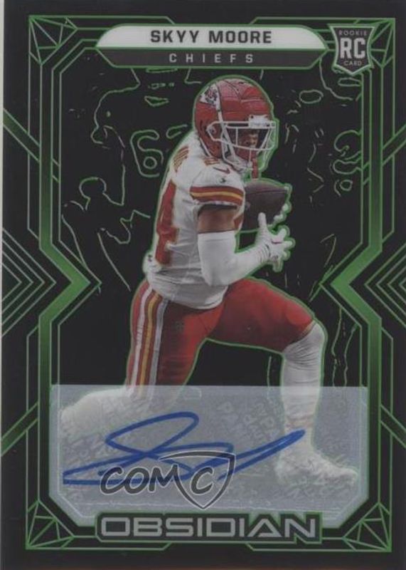 Skyy Moore 2022 Obsidian #119 Rookie Autographs - Electric Etch Green /50 Rookie SGC 10