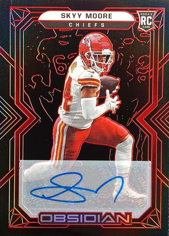 Skyy Moore 2022 Obsidian #119 Rookie Autographs - Electric Etch Red /10 Rookie SGC 10