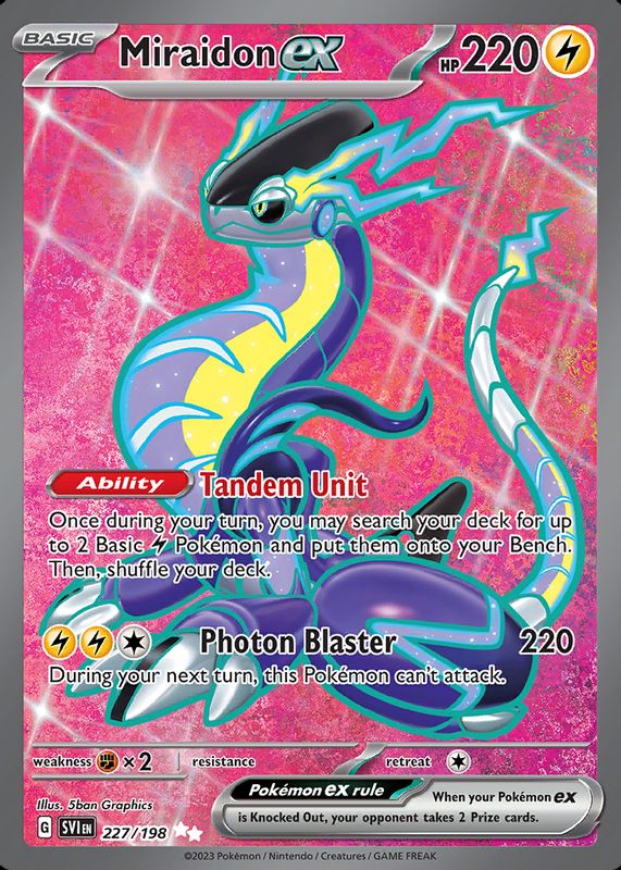 Miraidon ex 2023 Scarlet & Violet #227/198 Ultra Rare (Full Art) SGC 9