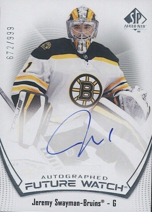 Jeremy Swayman 2021 SP Authentic #103 Future Watch Auto /999 Price