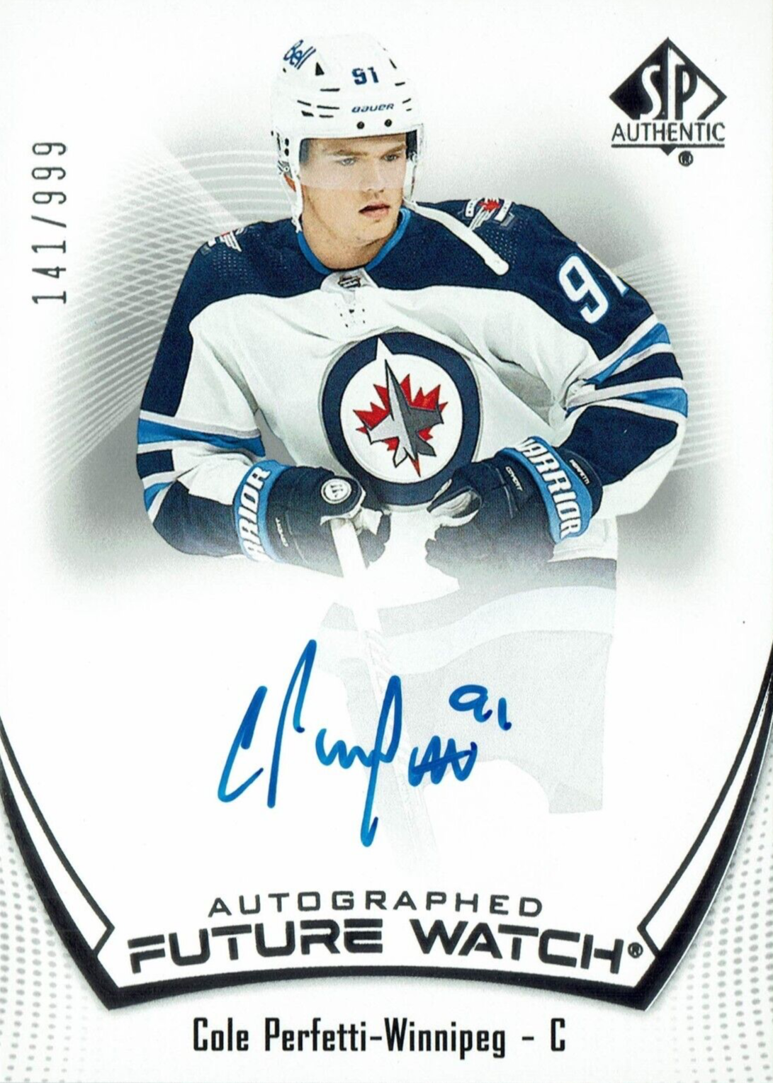 Cole Perfetti 2021 SP Authentic #155 Future Watch Auto /999 Price