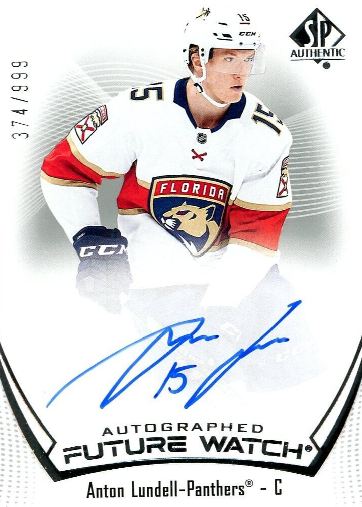 Anton Lundell 2021 SP Authentic #174 Future Watch Auto /999