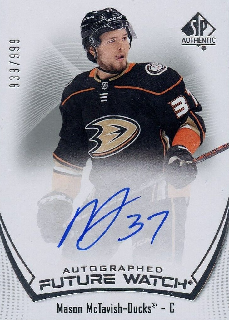 Mason McTavish 2021 SP Authentic #182 Future Watch Auto /999 Price