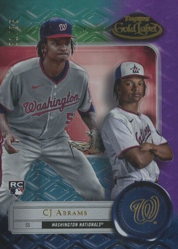 CJ Abrams 2022 Topps Gold Label #38 Class 3 - Purple /35 Rookie RAW