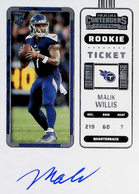 Malik Willis 2022 Contenders #129 Rookie Ticket Auto Rookie BGS 9.5