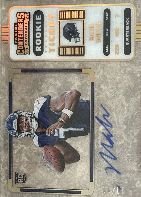Malik Willis 2022 Contenders #129 Rookie Ticket Auto Variation - Clear Ticket /10 RAW