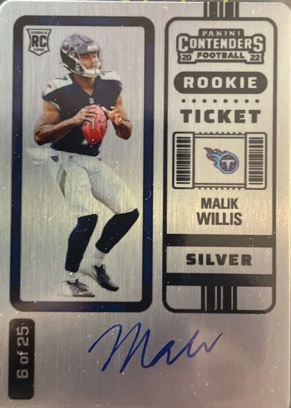 Malik Willis 2022 Contenders #129 Rookie Ticket Auto - Silver (/25) PSA 10