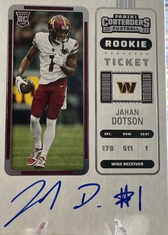 Jahan Dotson 2022 Contenders #121 Rookie Ticket Auto Rookie SGC 10