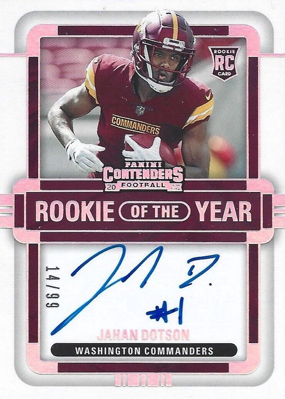 Jahan Dotson 2022 Contenders #RYA-JDO Rookie of the Year Contenders Autographs (/99) RAW