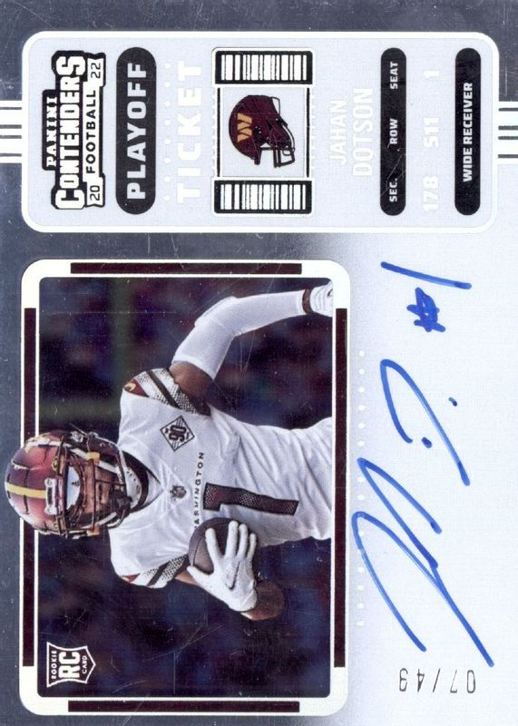 2022 Contenders #121 Rookie Ticket Auto Variation - Playoff Ticket /49