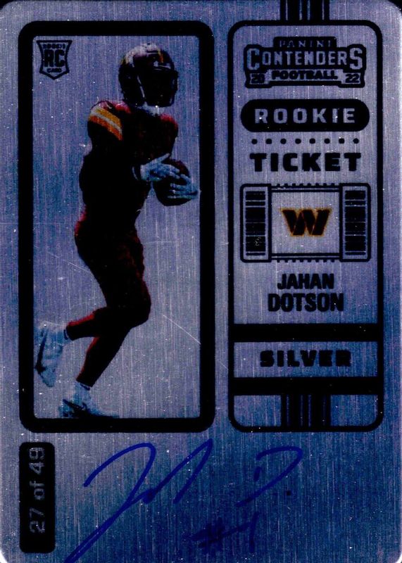 Jahan Dotson 2022 Contenders #121 Rookie Ticket Auto - Silver (/49) Rookie PSA 10