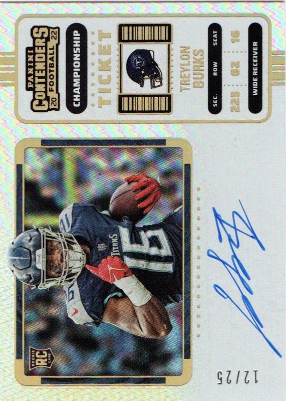 Treylon Burks 2022 Contenders #137 Rookie Ticket Auto Variation - Championship Ticket /25 PSA 10