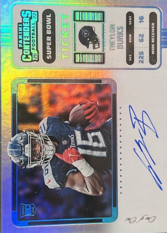 Treylon Burks 2022 Contenders #137 Rookie Ticket Auto Variation - Super Bowl /1 Rookie BGS 9.5