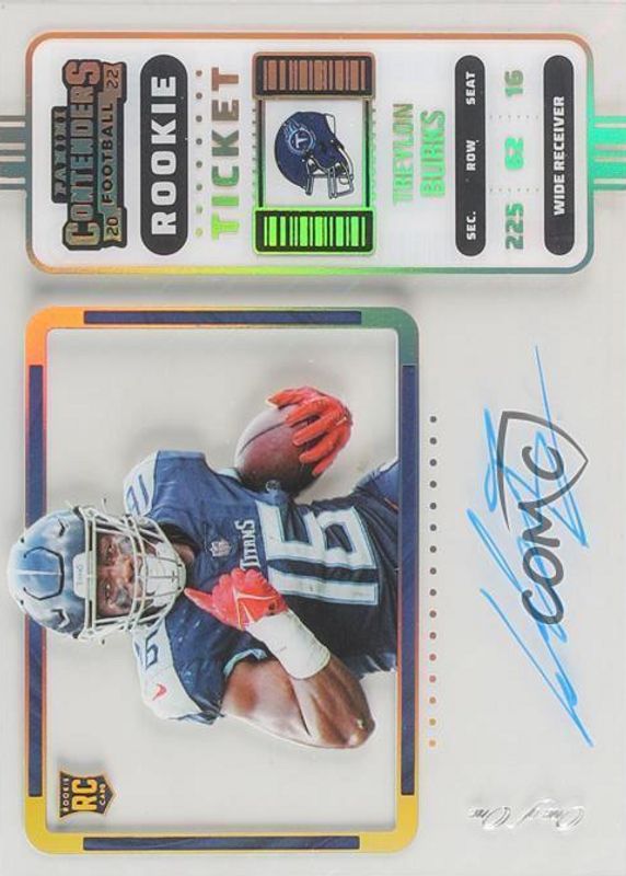 Treylon Burks 2022 Contenders #137 Rookie Ticket Auto Variation - Clear Mosaic /1 Rookie SGC 9.5