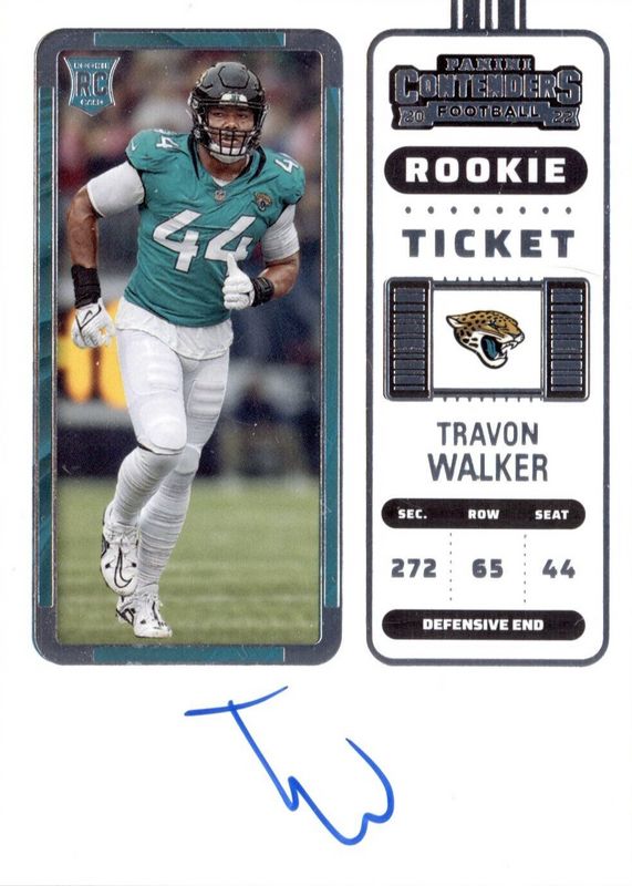 Travon Walker 2022 Contenders #135 Rookie Ticket Auto Rookie SGC 10