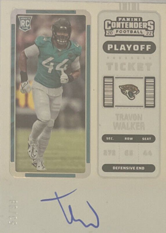 Travon Walker 2022 Contenders #135 Rookie Ticket Auto - Playoff Ticket /99 PSA 10