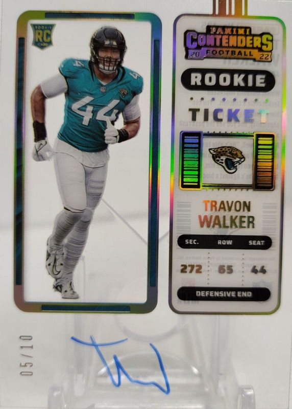 Travon Walker 2022 Contenders #135 Rookie Ticket Auto - Clear /10 Rookie BGS 10 PRISTINE