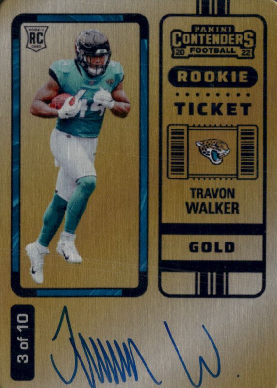 Travon Walker 2022 Contenders #135 Rookie Ticket Auto - Gold /10 PSA 10