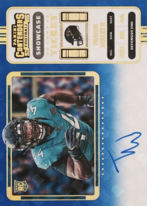 Travon Walker 2022 Contenders #135 Rookie Ticket Auto Variation - Showcase /(SSP) Rookie SGC 9.5