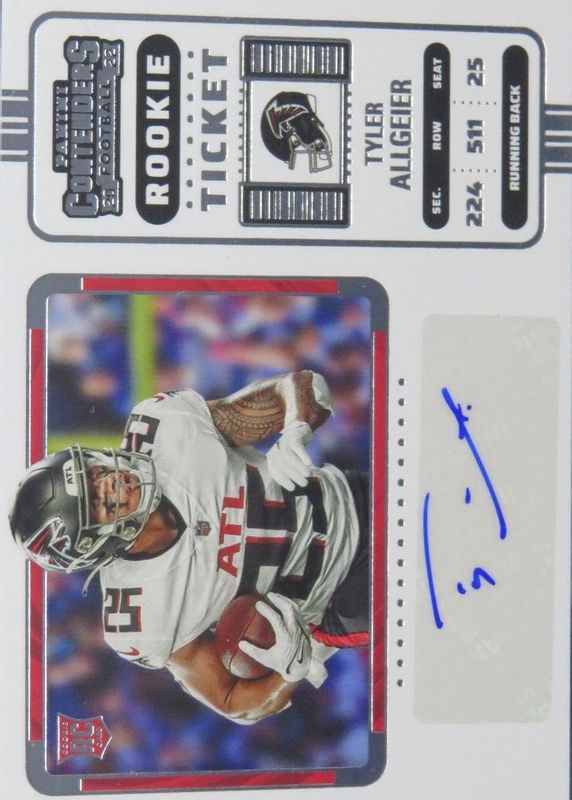 Tyler Allgeier 2022 Contenders #221 Rookie Ticket Auto Variation Rookie RAW