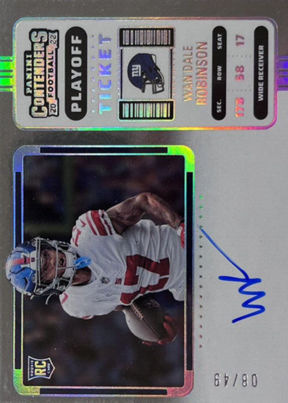 Wan'Dale Robinson 2022 Contenders #141 Rookie Ticket Auto Variation - Playoff /49 Rookie RAW