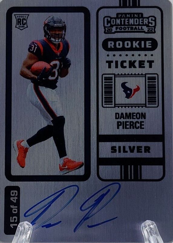 Dameon Pierce 2022 Contenders #111 Rookie Ticket Auto - Silver (/49) Rookie PSA 10