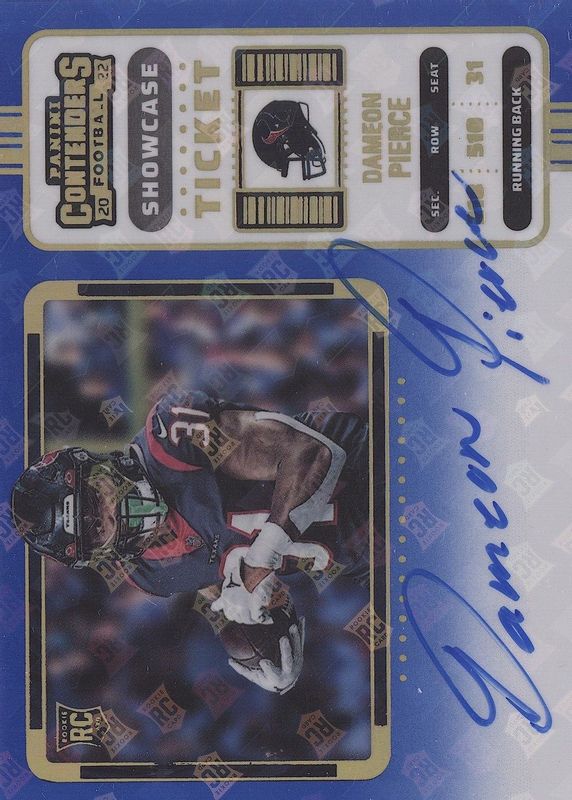 Dameon Pierce 2022 Contenders #111 Rookie Ticket Auto Variation - Showcase /(SSP) RAW