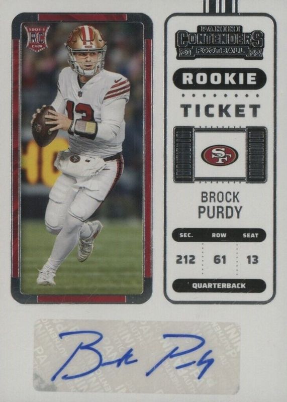 Brock Purdy 2022 Contenders #263 Rookie Ticket Auto Rookie PSA 10