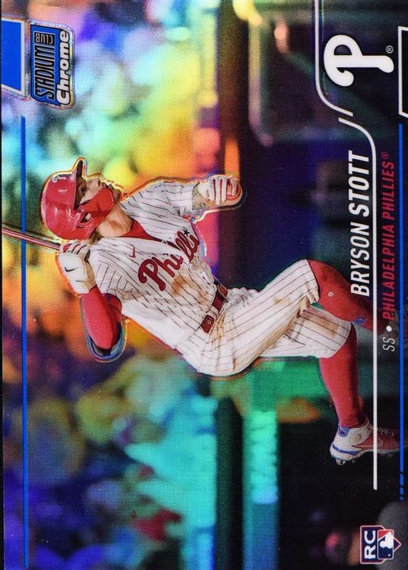 Bryson Stott 2022 Stadium Club Chrome #71 Blue Refractor /199 Rookie RAW
