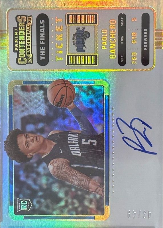 Paolo Banchero 2022 Contenders #112 Rookie Ticket Auto Variation - The Finals Ticket /49 Rookie BGS 9.5