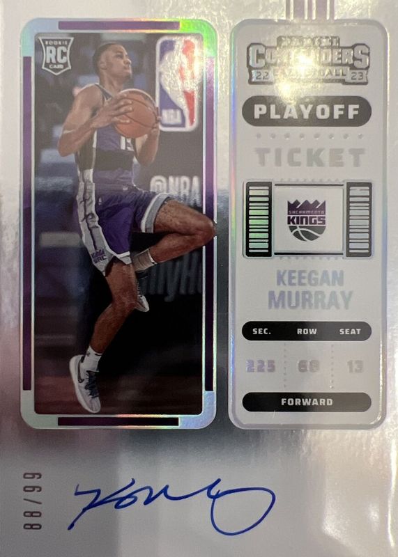 Keegan Murray 2022 Contenders #140 Rookie Ticket Auto - Playoff Ticket /99 Rookie PSA 10