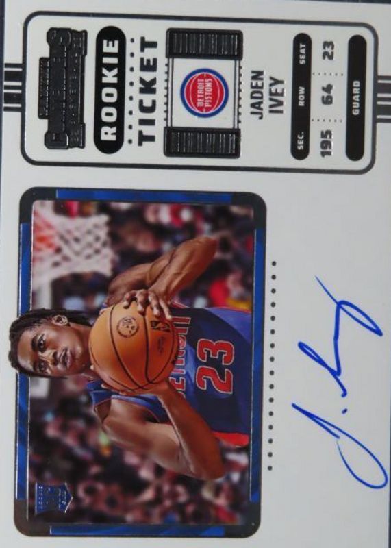 Jaden Ivey 2022 Contenders #101 Rookie Ticket Auto Variation Rookie RAW