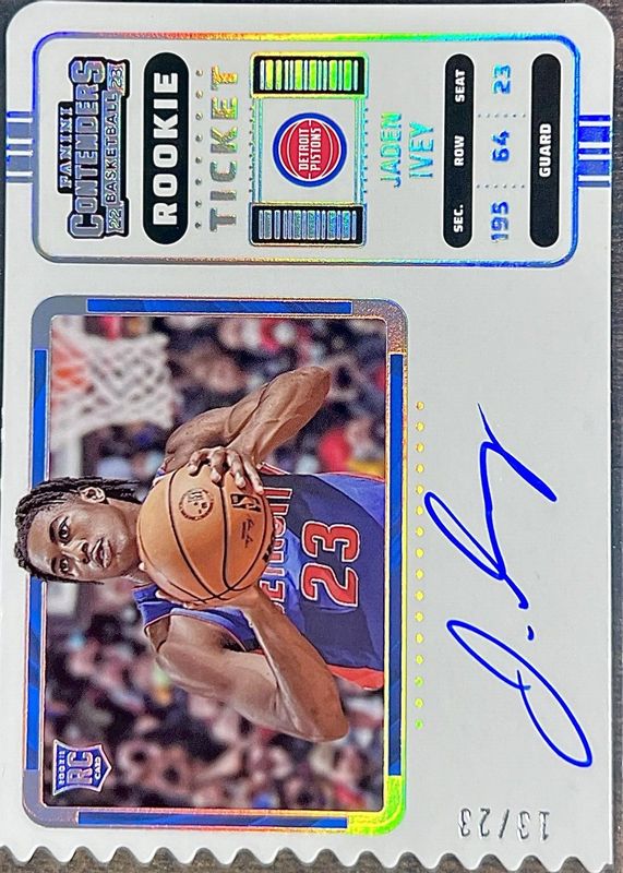 Jaden Ivey 2022 Contenders #101 Rookie Ticket Auto Variation - Stub (/23) Rookie SGC 9.5