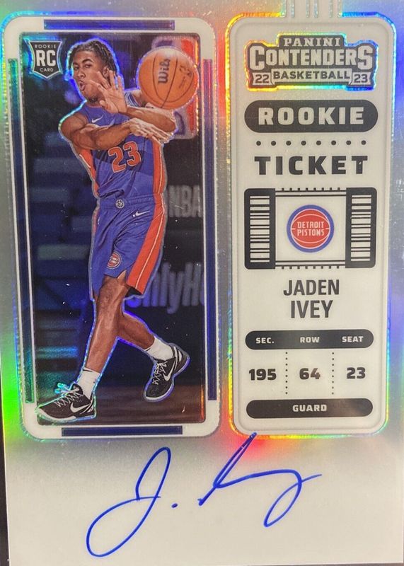 Jaden Ivey 2022 Contenders #101 Rookie Ticket Auto - Premium Rookie PSA 10