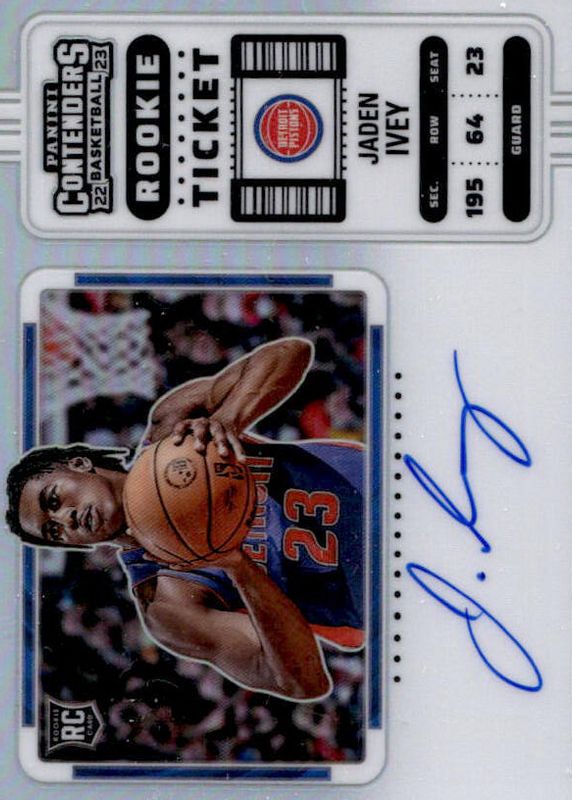 Jaden Ivey 2022 Contenders #101 Rookie Ticket Auto Variation - Premium RAW