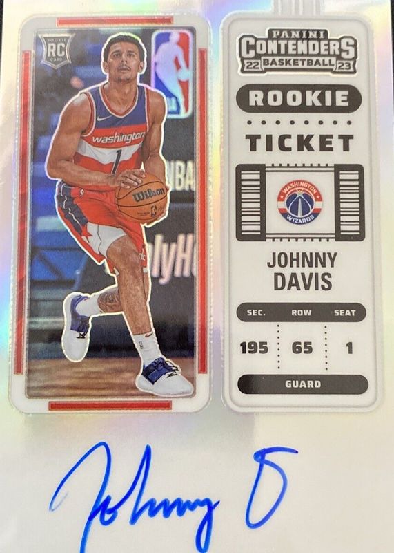 Johnny Davis 2022 Contenders #130 Rookie Ticket Auto - Premium Rookie RAW