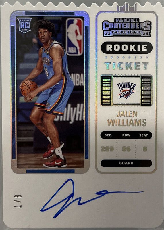 Jalen Williams 2022 Contenders #115 Rookie Ticket Auto - Ticket Stub (/8) Rookie PSA 8