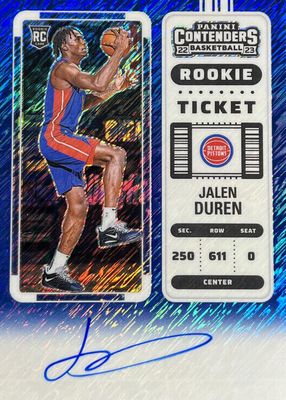 2022 Contenders #102 Rookie Ticket Auto - Premium Blue Shimmer /21