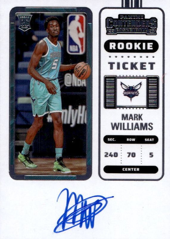 Mark Williams 2022 Contenders #136 Rookie Ticket Auto Rookie PSA 9