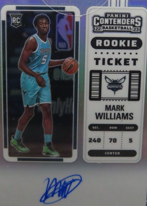 Mark Williams 2022 Contenders #136 Rookie Ticket Auto - Premium Rookie SGC 10