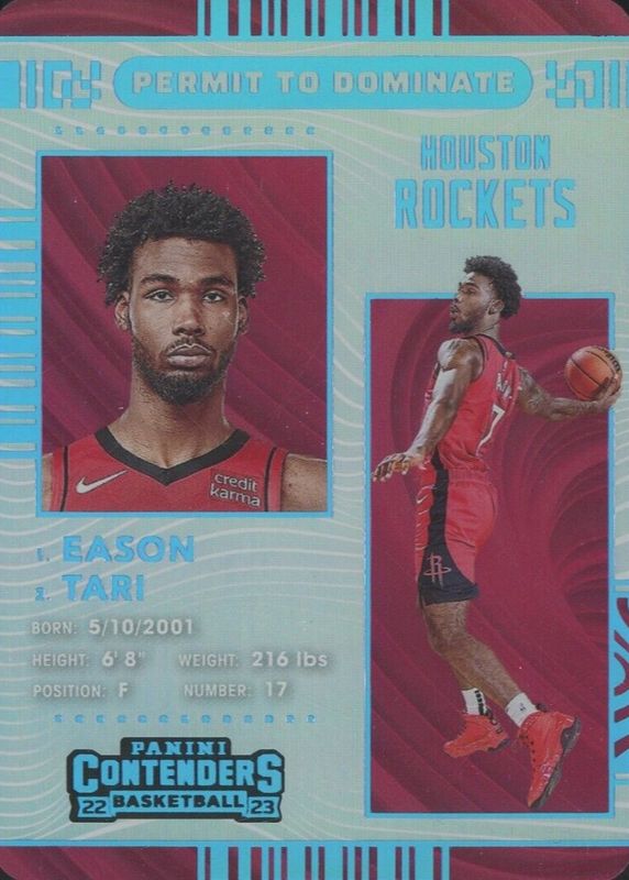 Tari Eason 2022 Contenders #12 Permit to Dominate /(SSP) Rookie PSA 8