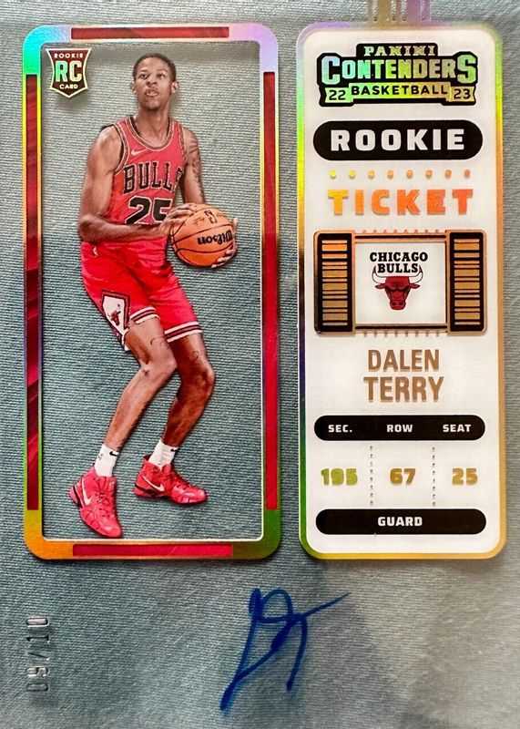 Dalen Terry 2022 Contenders #141 Rookie Ticket Auto - Clear Ticket /10 Rookie SGC 10