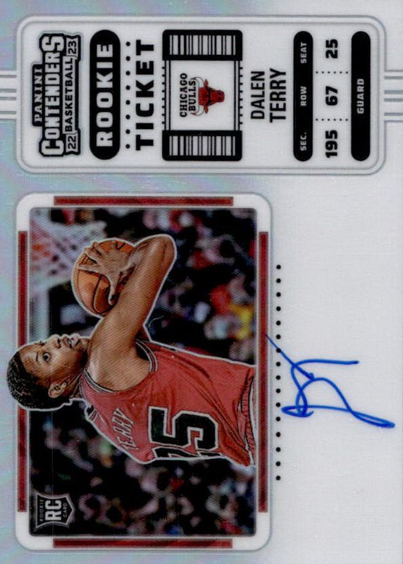 Dalen Terry 2022 Contenders #141 Rookie Ticket Auto Variation - Premium Rookie RAW