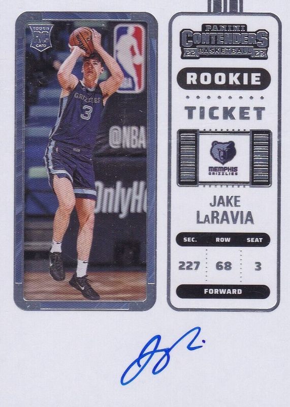 Jake LaRavia 2022 Contenders #120 Rookie Ticket Auto RAW