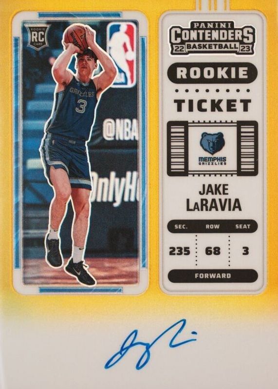 Jake LaRavia 2022 Contenders #120 Rookie Ticket Auto - Premium Gold /10 RAW