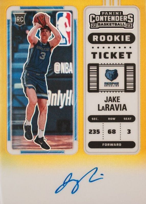 Jake LaRavia 2022 Contenders #120 Rookie Ticket Auto - Premium Gold /10 PSA 10